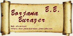 Borjana Burazer vizit kartica